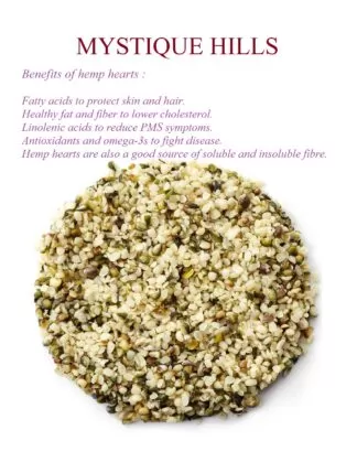 Hemp hearts are also a good source of soluble and insoluble fibre,